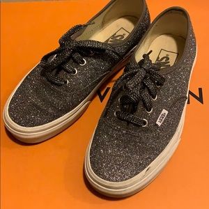 Glittered/BLACK VANS